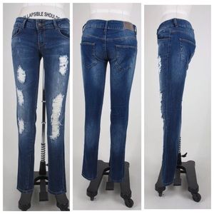Zara Trafaluc TRF Destroyed Low Rise Jeans 4 26